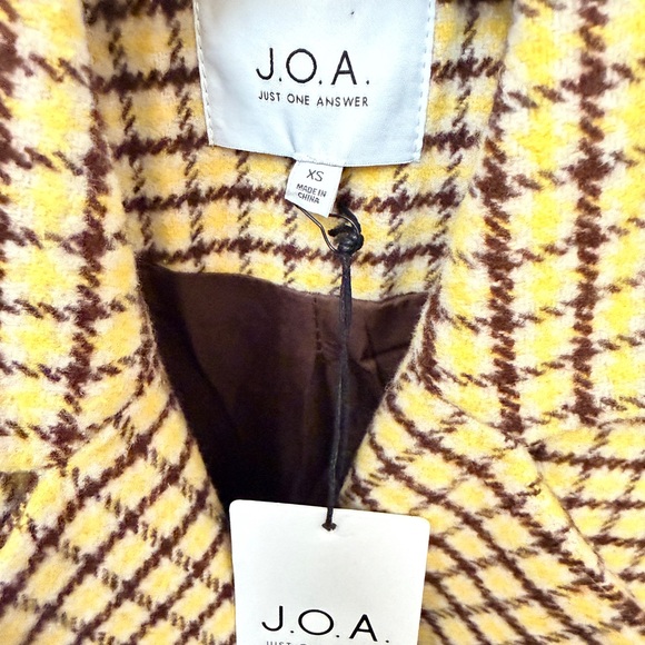 J.O.A. Plaid Double-Breasted Long Overcoat(NWT) - Picture 3 of 9